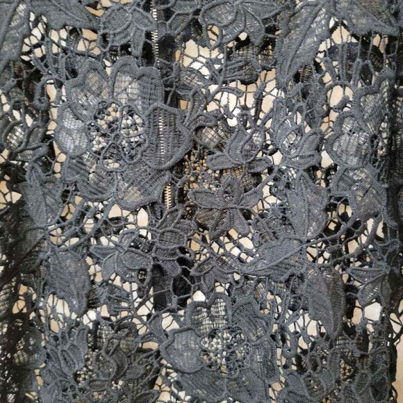 Mascara Blouse Knitted Womens Large Blue Long Sleeve Rear Zipper 100% Polyester - Picture 3 of 8